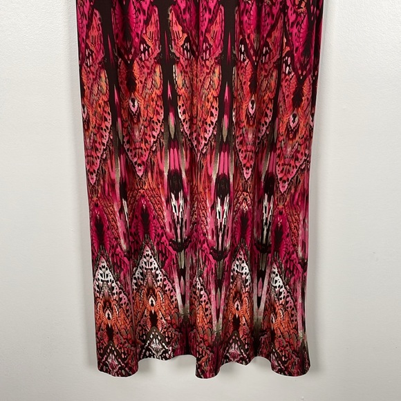 Chico's Women 2L Sleeveless Slinky V Neck Front Slit Stretch Pullover Maxi Dress - Picture 7 of 11